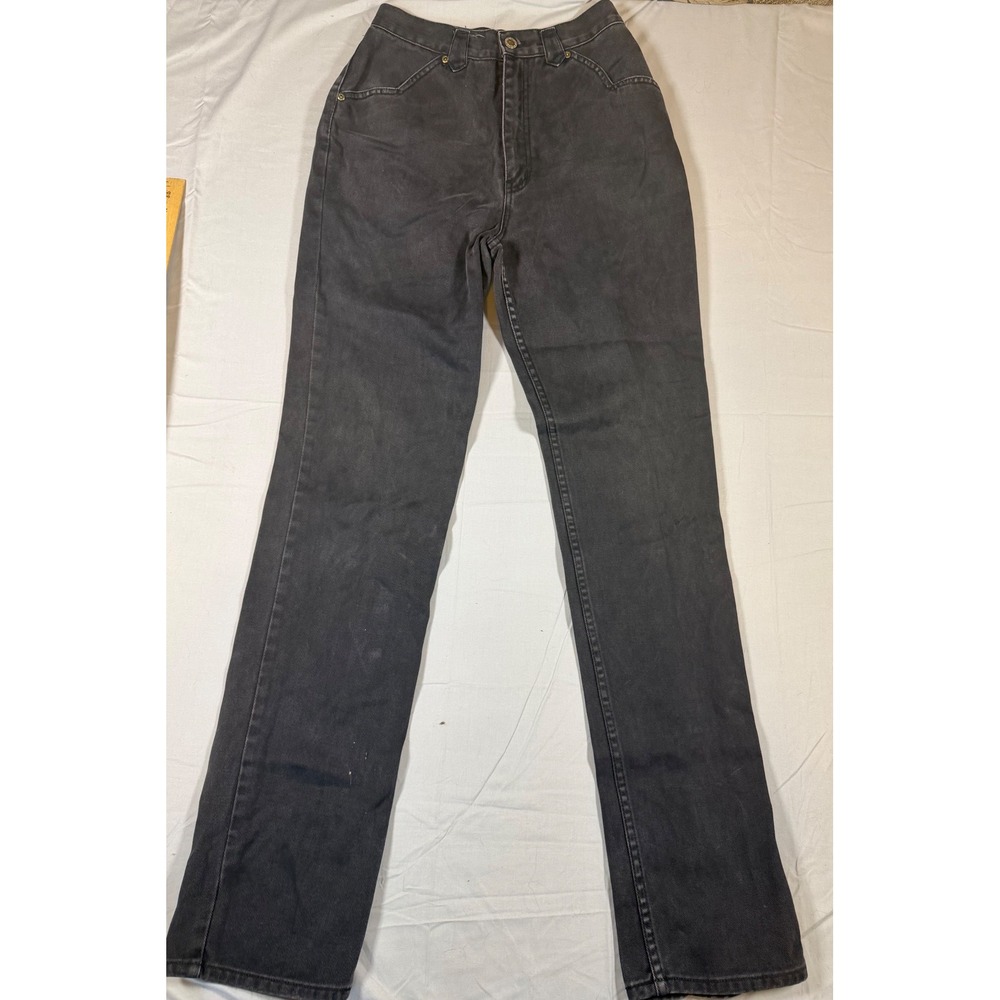 Vintage 90s Lawman Western Jeans Womens 9 26x32 Black High Rise Straight Leg